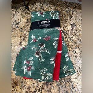 Ralph Lauren Winterberry Kitchen Towel trio - Brand new